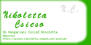 nikoletta csicso business card